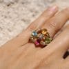 Bague Tutti Frutti ✦ or jaune diamants et pierres fines