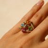 Bague Tutti Frutti ✦ or jaune diamants et pierres fines
