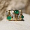 Bague Mojito ✦ or jaune, émeraudes et diamants