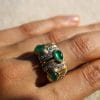Bague Mojito ✦ or jaune, émeraudes et diamants