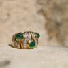 Bague Mojito ✦ or jaune, émeraudes et diamants