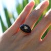 Bague Monica ✦ or jaune onyx et diamant jaune cœur