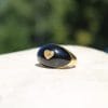 Bague Monica ✦ or jaune onyx et diamant jaune cœur