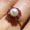 Bague Flora ✦ perle de culture et rubis