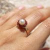 Bague Flora ✦ perle de culture et rubis