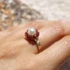 Bague Flora ✦ perle de culture et rubis