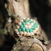 Bague New Delhi ✦ or jaune, turquoises et perles