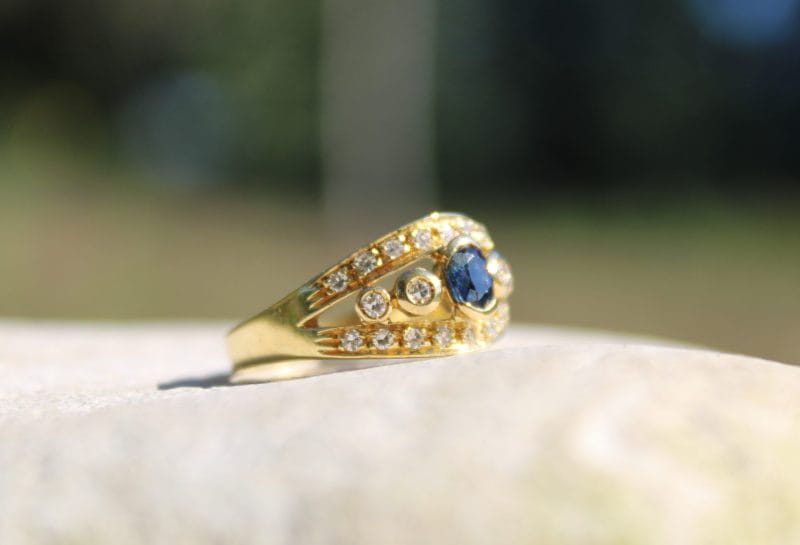 Bague Olympe ✦ or jaune, saphir et diamants