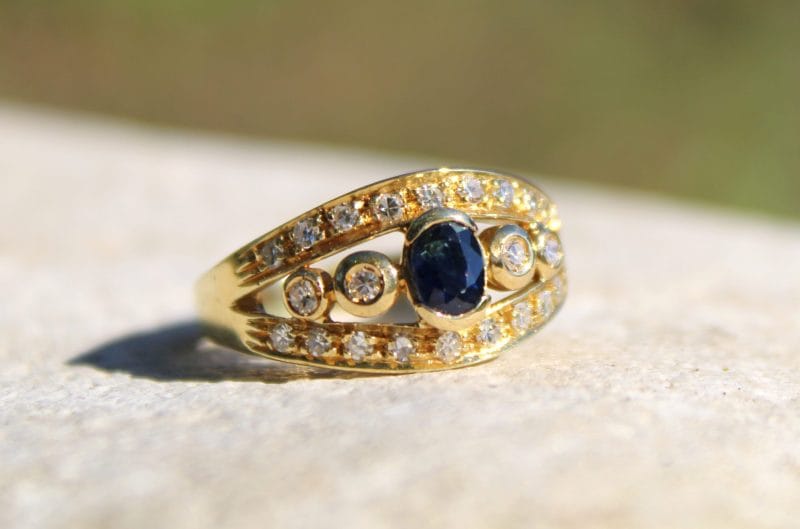 Bague Olympe ✦ or jaune, saphir et diamants