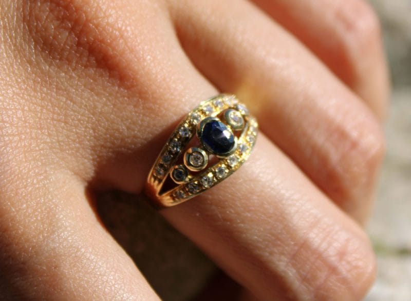 Bague Olympe ✦ or jaune, saphir et diamants