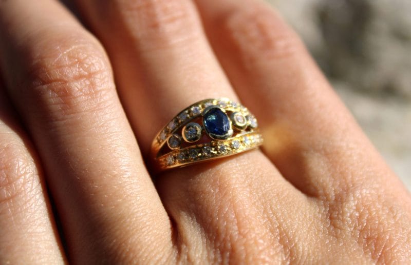 Bague Olympe ✦ or jaune, saphir et diamants