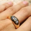 Bague Bérénice ✦ or rose et trio de diamants