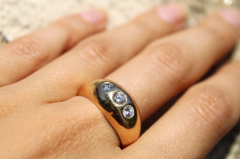 Bague Bérénice ✦ or rose et trio de diamants