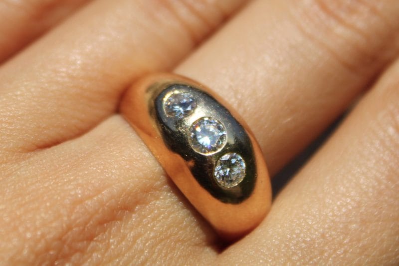 Bague Bérénice ✦ or rose et trio de diamants