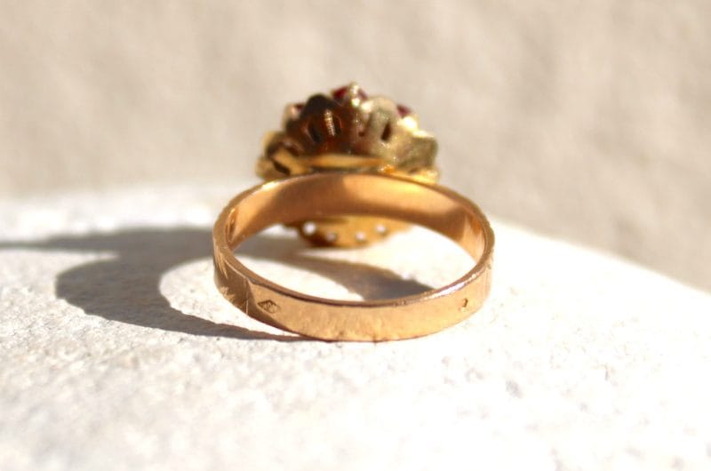 Bague Flora ✦ perle de culture et rubis