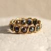Bague Chloé ✦ or jaune et perles culture irisées bleues