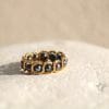 Bague Chloé ✦ or jaune et perles culture irisées bleues