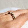 Bague Chloé ✦ or jaune et perles culture irisées bleues