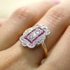 Bague Théodora ✦ deux ors Art Déco, diamants et rubis