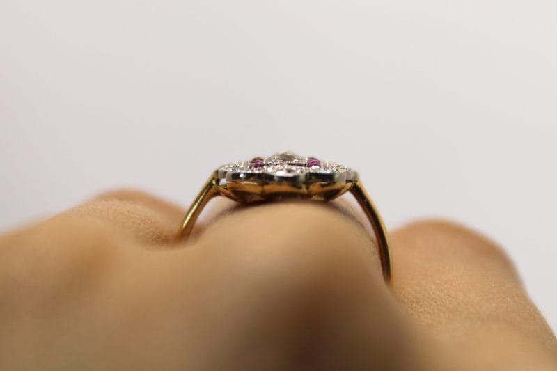 Bague Théodora ✦ deux ors Art Déco, diamants et rubis