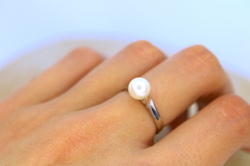 Bague Juliette ✦ or blanc et perle de culture