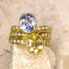 Bague Céleste ✦ or jaune, saphirs bleu & jaune et diamants