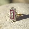 Bague Théodora ✦ deux ors Art Déco, diamants et rubis