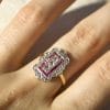 Bague Théodora ✦ deux ors Art Déco, diamants et rubis