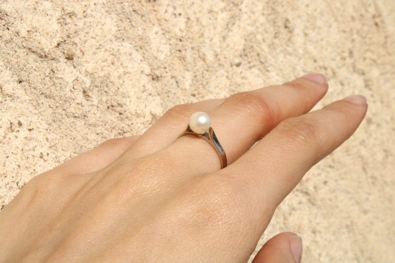 Bague Juliette ✦ or blanc et perle de culture