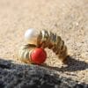 Bague Arielle ✦ or jaune, corail et perle de culture