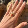 Bague Arielle ✦ or jaune, corail et perle de culture