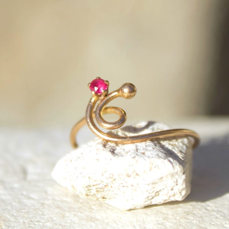 Bague Léa ✦ or jaune 18 carats et rubis